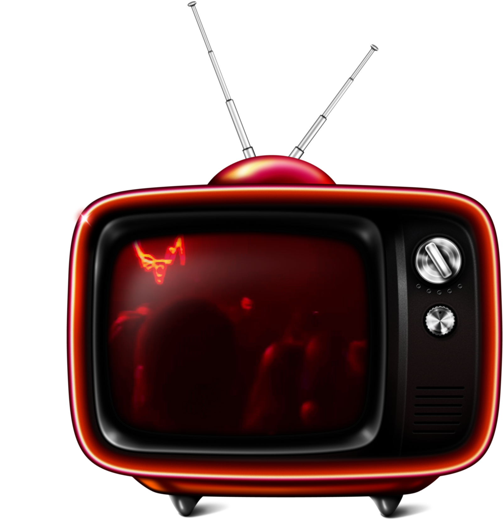 Old tv design with two antennae